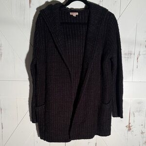 Merona Women's Black Hooded Cardigan Sweater